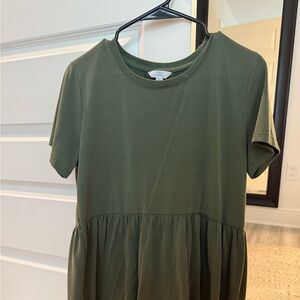 Olive Green Short Sleeve Dress